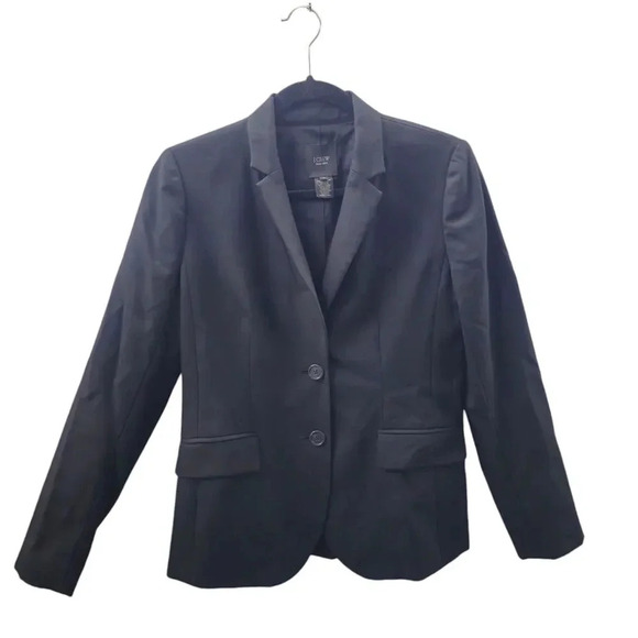 J. Crew Super 120s Wool Black Career‎ Blazer Womens Size 4 Tailored Classic $249 - Picture 1 of 12
